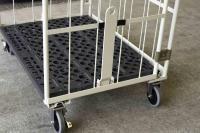 【受注生産品】俺のカゴ台車　アイボリー　W1100×D800×H1700　連結モデル（連結カゴ台車）【1ロット30台～】