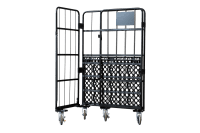 【販売終了】【新品】俺のカゴ台車　ブラック　W1100×D800×H1700　両面折りたたみ式【在庫限定品】