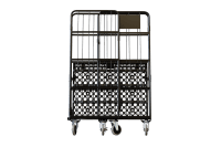 【販売終了】【新品】俺のカゴ台車　ブラック　W1100×D800×H1700　両面折りたたみ式【在庫限定品】