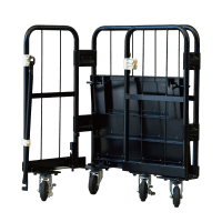 【販売終了】【新品】天使のカゴ台車mini　ブラック　W710×D480×H850　耐荷重200kg　両面折りたたみ式【軽量・超小型カゴ台車】【数量限定】