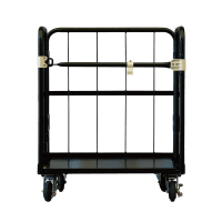 【販売終了】【新品】天使のカゴ台車mini　ブラック　W710×D480×H850　耐荷重200kg　両面折りたたみ式【軽量・超小型カゴ台車】【数量限定】