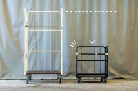 【販売終了】【新品】天使のカゴ台車mini　ブラック　W710×D480×H850　耐荷重200kg　両面折りたたみ式【軽量・超小型カゴ台車】【数量限定】