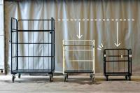 【販売終了】【新品】天使のカゴ台車mini　ブラック　W710×D480×H850　耐荷重200kg　両面折りたたみ式【軽量・超小型カゴ台車】【数量限定】