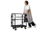 【販売終了】【新品】天使のカゴ台車mini　ブラック　W710×D480×H850　耐荷重200kg　両面折りたたみ式【軽量・超小型カゴ台車】【数量限定】