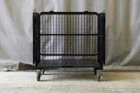 【新品】天使のセキュリティカゴ台車BIG　ブラック　W1100×D840×H1134　観音扉付き【軽量・小型カゴ台車】