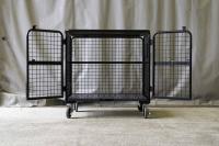 【新品】天使のセキュリティカゴ台車BIG　ブラック　W1100×D840×H1134　観音扉付き【軽量・小型カゴ台車】