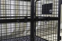 【新品】天使のセキュリティカゴ台車BIG　ブラック　W1100×D840×H1134　観音扉付き【軽量・小型カゴ台車】