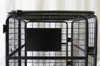 【新品】天使のセキュリティカゴ台車BIG　ブラック　W1100×D840×H1134　観音扉付き【軽量・小型カゴ台車】