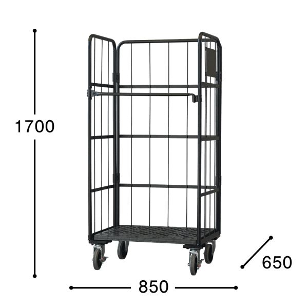 セール対象品】【新品】俺のカゴ台車 ブラック W850×D650×H1700 | 台