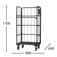 【新品】俺のカゴ台車　ブラック　W850×D650×H1700