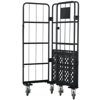 【新品】俺のカゴ台車　ブラック　W850×D650×H1700