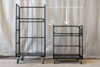 【新品】天使のカゴ台車Light　ブラック　W850×D650×H1100　アルミ製　耐荷重200kg　両面折りたたみ式【軽量・小型カゴ台車】