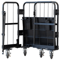 【新品】天使のカゴ台車mini Light　ブラック　W710×D480×H850　アルミ製　耐荷重200kg　両面折りたたみ式【軽量・超小型カゴ台車】【数量限定】