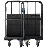 【新品】天使のカゴ台車mini Light　ブラック　W710×D480×H850　アルミ製　耐荷重200kg　両面折りたたみ式【軽量・超小型カゴ台車】【数量限定】