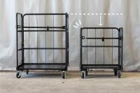 【新品】天使のカゴ台車mini Light　ブラック　W710×D480×H850　アルミ製　耐荷重200kg　両面折りたたみ式【軽量・超小型カゴ台車】【数量限定】