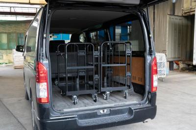 ハイエースに最大6台まで積み込み可能