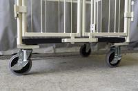 【販売終了】【新品】天使のカゴ台車　アイボリー　W850×D650×H1100　観音扉付き【軽量・小型カゴ台車】