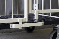 【販売終了】【新品】天使のカゴ台車　アイボリー　W850×D650×H1100　観音扉付き【軽量・小型カゴ台車】