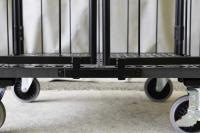 【販売終了】【新品】天使のカゴ台車　ブラック　W850×D650×H1100　観音扉付き【軽量・小型カゴ台車】