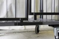 【販売終了】【新品】天使のカゴ台車　ブラック　W850×D650×H1100　観音扉付き【軽量・小型カゴ台車】