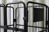 【販売終了】【新品】天使のカゴ台車　ブラック　W850×D650×H1100　観音扉付き【軽量・小型カゴ台車】