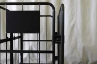 【販売終了】【新品】天使のカゴ台車　ブラック　W850×D650×H1100　観音扉付き【軽量・小型カゴ台車】