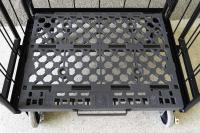 【販売終了】【新品】天使のカゴ台車　ブラック　W850×D650×H1100　観音扉付き【軽量・小型カゴ台車】