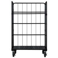 【販売終了】【新品】俺のカゴ台車　ブラック　W1100×D800×H1700　タフキャスター仕様