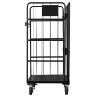 【販売終了】【新品】俺のカゴ台車　ブラック　W1100×D800×H1700　タフキャスター仕様