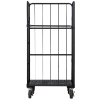 【新品】俺のカゴ台車　ブラック　W850×D650×H1700　タフキャスター仕様