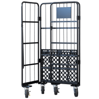 【新品】俺のカゴ台車　ブラック　W850×D650×H1700　タフキャスター仕様