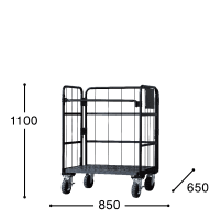 GJサンクスセール品】【新品】天使のカゴ台車 ブラック W850×D650×H1100 タフキャスター仕様 両面折りたたみ式【軽量・小型カゴ台車】 |  台車屋五常