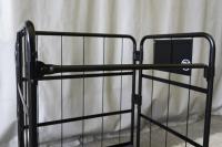 【新品】天使のカゴ台車　ブラック　W850×D650×H1100　タフキャスター仕様　両面折りたたみ式【軽量・小型カゴ台車】