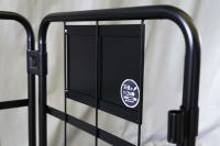 【新品】天使のカゴ台車　ブラック　W850×D650×H1100　タフキャスター仕様　両面折りたたみ式【軽量・小型カゴ台車】