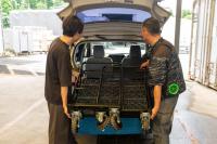 【新品】天使のカゴ台車　ブラック　W850×D650×H1100　タフキャスター仕様　両面折りたたみ式【軽量・小型カゴ台車】