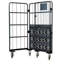 【新品】俺のカゴ台車　ブラック　W1100×D800×H1700