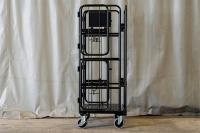【新品】俺のカゴ台車　ブラック　W850×D650×H1700　上下観音扉付き【業界初の規格！】