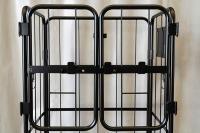 【新品】俺のカゴ台車　ブラック　W850×D650×H1700　上下観音扉付き【業界初の規格！】