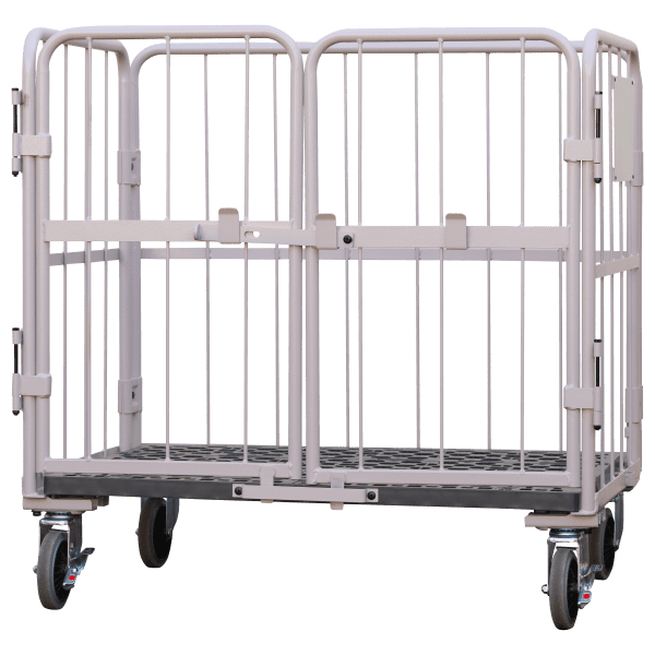 新品】天使のカゴ台車BIG ベージュ W1100×D800×H1100 観音扉付き【軽量