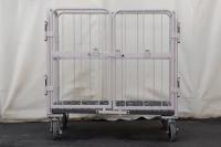 【新品】天使のカゴ台車BIG　ベージュ　W1100×D800×H1100　観音扉付き【軽量・小型カゴ台車】