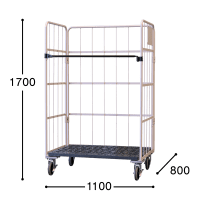 かご台車 縦型 ワイドタイプ W1100×D800×H1700 白 2431 楽天市場】カゴ 台車 w1100×d800×h1700の通販