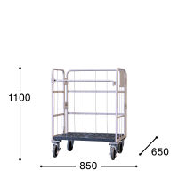 【新品】天使のカゴ台車　ベージュ　W850×D650×H1100　両面折りたたみ式【軽量・小型カゴ台車】