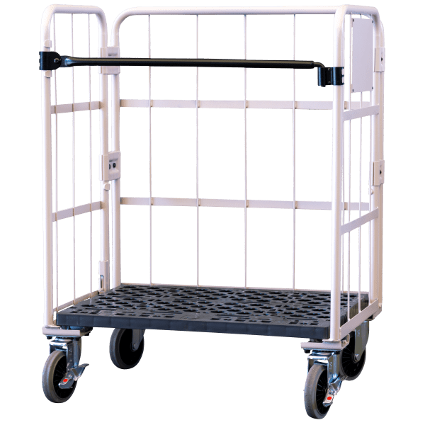 新品】天使のカゴ台車 ベージュ W850×D650×H1100 両面折りたたみ式
