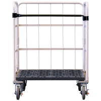 【新品】天使のカゴ台車　ベージュ　W850×D650×H1100　両面折りたたみ式【軽量・小型カゴ台車】