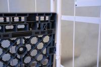 【新品】天使のカゴ台車　ベージュ　W850×D650×H1100　両面折りたたみ式【軽量・小型カゴ台車】