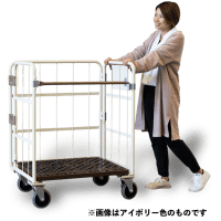 【新品】天使のカゴ台車　ベージュ　W850×D650×H1100　両面折りたたみ式【軽量・小型カゴ台車】