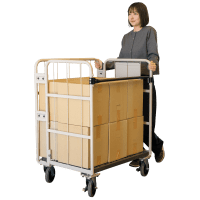 【新品】天使のカゴ台車　ベージュ　W850×D650×H1100　両面折りたたみ式【軽量・小型カゴ台車】