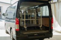 【新品】天使のカゴ台車　ベージュ　W850×D650×H1100　両面折りたたみ式【軽量・小型カゴ台車】