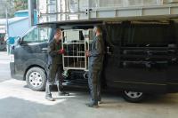 【新品】天使のカゴ台車　ベージュ　W850×D650×H1100　両面折りたたみ式【軽量・小型カゴ台車】