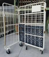 【販売終了】【中古】俺のカゴ台車　跳ね上げ式中間棚付き　W1100×D800×H1700【限定1台】